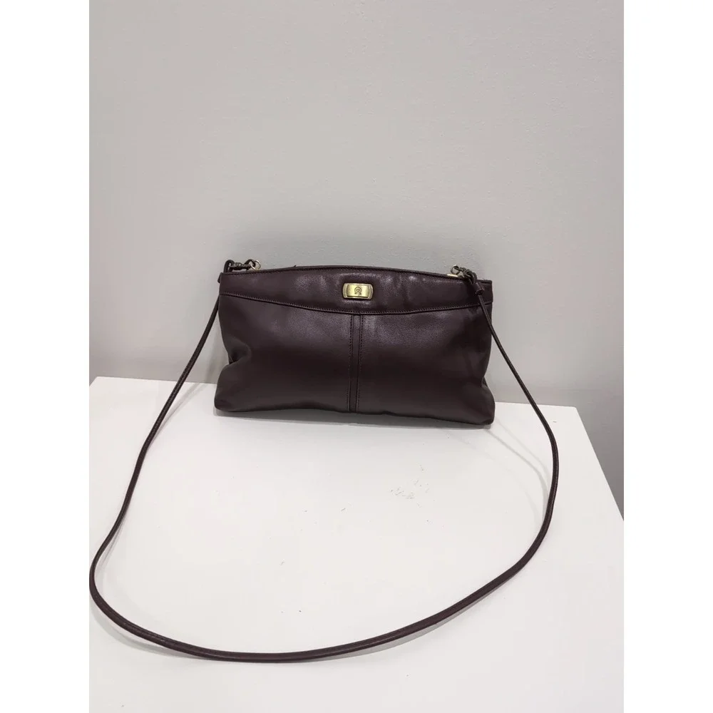 Vintage Shoulder Bag 80s ETIENNE AIGNER Soft Leather Handbag  OXBLOOD Clean 12x7